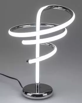 Современная спиральная светодиодная настольная лампа теплого белого цвета, серебряная лампа 42 см, кабель 1 метр и переключатель декоративного освещения Formano, серебро
