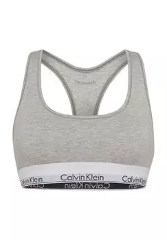 Современное хлопковое бюстье с логотипом для женщин Calvin Klein, цвет Grey Heather