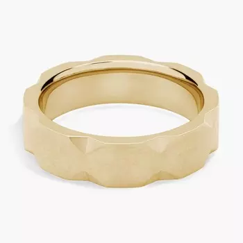 Современное составное кольцо с шестигранной огранкой из 18-каратного желтого золота (5 мм) Blue Nile