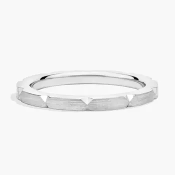 Современное составное кольцо с шестигранной огранкой из 14-каратного белого золота (2 мм) Blue Nile