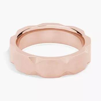 Современное составное кольцо с шестигранной огранкой из 18-каратного розового золота (5 мм) Blue Nile