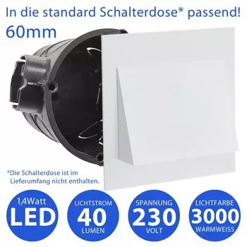 Современное светодиодное лестничное освещение белого цвета – 1,4 Вт, алюминий 6106-WH – энергосберегающая элегантность Maxkomfort GmbH, белый