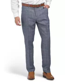 Современные брюки из льняной смеси с оконным стеклом Perry Ellis Portfolio, цвет Bay Blue