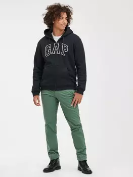 Современные брюки узкого кроя цвета хаки Gap, зеленый
