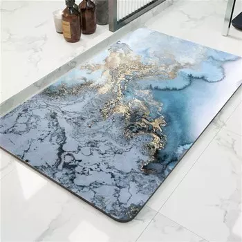 Современные быстросохнущие коврики для ванной Впитывающие нескользящие коврики для ванной комнаты синие, размер 60x90 см DQQ, синий