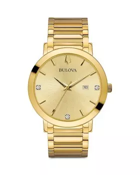 Современные часы Bulova, 42 мм, золотой