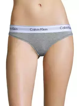 Современные хлопковые трусы-бикини Calvin Klein, серый