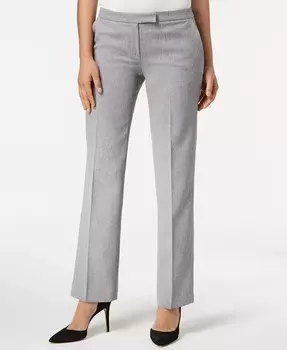 Современные классические брюки прямого кроя с поясом на талии Kasper, серый