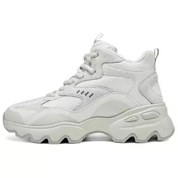 Современные комфортные кроссовки для жизни женские высокие серый Skechers