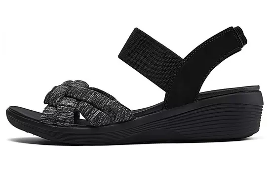 Современные комфортные пляжные сандалии женские черные Skechers