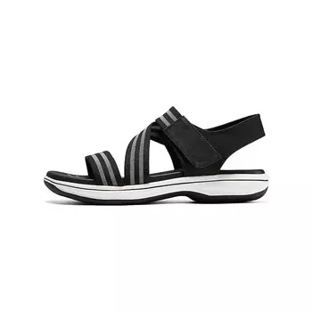 Современные комфортные пляжные сандалии женские черные Skechers
