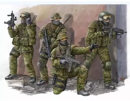 Современные немецкие фигурки KSK Commandos для склейки, 4 шт. TRUMPETER