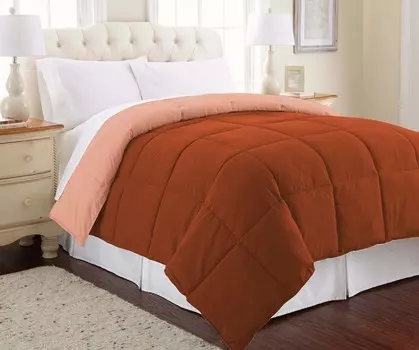 Современные нити вниз Альтернативное стеганое двустороннее одеяло из микрофибры/пододеяльник Modern Threads, цвет Rust/Clay