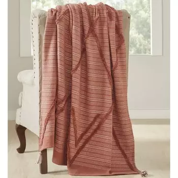 Современные нитки 100% хлопок 60x70 дюймов бросок Yamilah Modern Threads, цвет Nutmeg