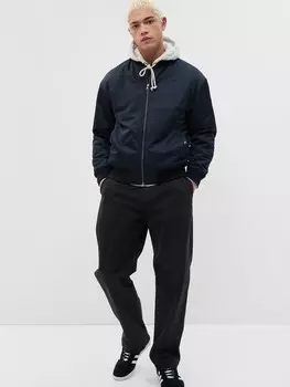 Современные свободные брюки цвета хаки в стиле 90-х. Gap, черный
