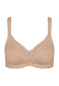 Современный бюстгальтер без косточек из кружева и хлопка с кружевными деталями для женщин Triumph, цвет Neutral Beige