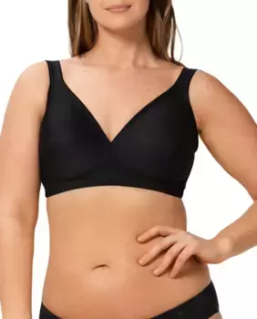 Современный бюстгальтер Triumph из мягкого хлопка без косточек и мягких формованных чашек, черный