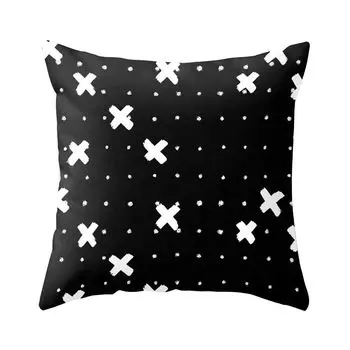 Современный черно-белый чехол для подушки с геометрическим принтом, декоративная подушка для дивана, чехол-11 # Stuttg