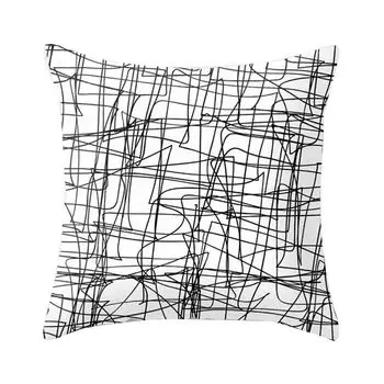 Современный черно-белый чехол для подушки с геометрическим принтом, чехол для подушки, декор для дивана-14 # Stuttg