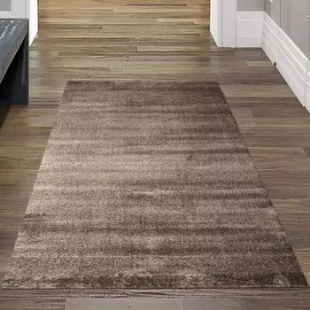 Современный дизайнерский ковер для гостиной простого дизайна, коричневого цвета, размер - 80x150 см Teppich-Traum, коричневый