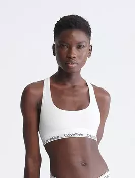 Современный хлопковый бюстгальтер без подкладки Calvin Klein, белый