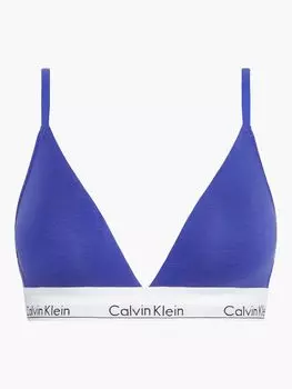 Современный хлопковый бюстгальтер с треугольными чашками Calvin Klein, спектр синий