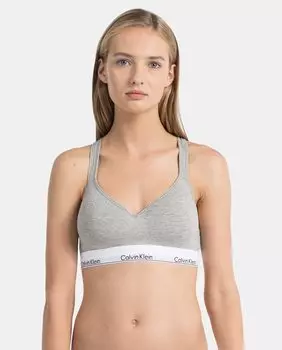 Современный хлопковый бюстгальтер с верхом без косточек Calvin Klein Calvin Klein, серый