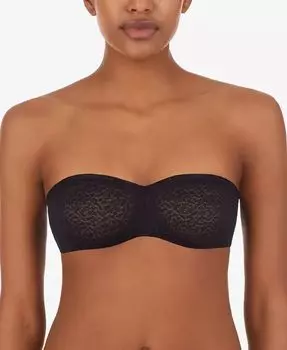 Современный кружевной бюстгальтер без бретелек DK4025 DKNY, черный