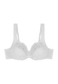 Современный кружевной + хлопковый бюстгальтер на косточках с широкими бретелями и кружевным бантом для женщин Triumph, белый