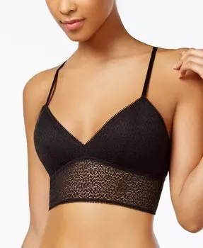 Современный кружевной удлиненный бюстгальтер-бралетт DK4021 DKNY, черный
