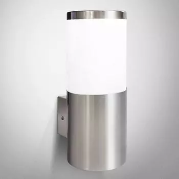 Современный настенный светильник для наружного освещения, имитация нержавеющей стали 296A, высота 27 см, цоколь E27 Maxkomfort GmbH, серебро