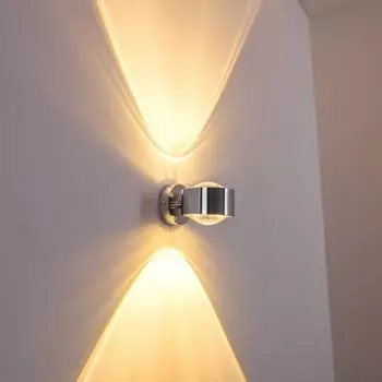 Современный настенный точечный светильник »Osacca« из металла/стекла хром/прозрачный hofstein