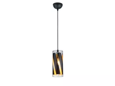 Современный подвесной светильник цилиндрической формы с 1 пламенем из черного стекла для светильника в столовой Reality Leuchten, черный