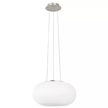 Современный подвесной светильник "Optica" матовый никель-белый опаловое стекло, 2 лампы, подвесной светильник для гостиной, обеденного стола Licht-Erlebnisse