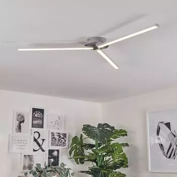 Современный потолочный светильник »Ferrazzano« из металла матового никеля/белого цвета hofstein, серебро