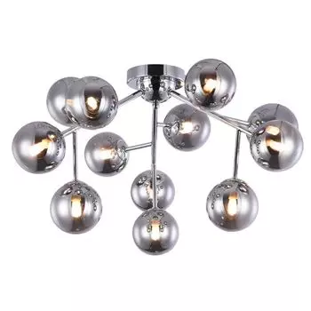 Современный потолочный светильник Glob 60см хром 12 x дымчатое стекло LICHT-TREND