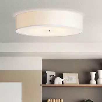 Современный потолочный светильник простого дизайна с текстильным абажуром, 70 см. Lightbox, белый