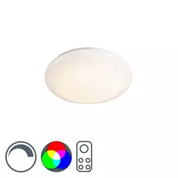 Современный светодиодный потолочный светильник мощностью 24 Вт с RGB-подсветкой и пультом дистанционного управления - Bex Modern спальня лампа внутреннее освещение светильник/лампа Paul Neuhaus, белый