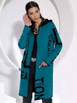 Создание кардигана L Creation L, цвет Petrol-Schwarz-Gemustert