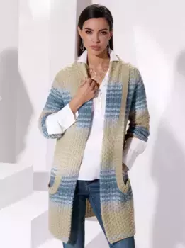 Создание кардигана L Creation L, цвет Sand-Mittelblau-Geringelt