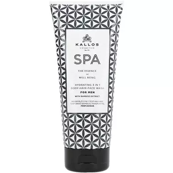Спа-увлажняющий гель для душа для лица и тела 3 в 1 для мужчин, 200 мл, Kallos
