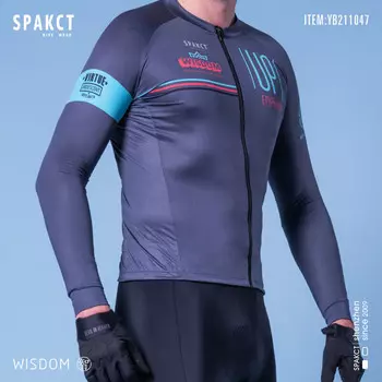Велосипедное джерси мужское Spakct SPAC с длинными рукавами из дышащего материала с принтом XL, синий