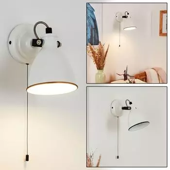 »Spadacenta« винтажный настенный светильник из металла, матовый белый/черный hofstein