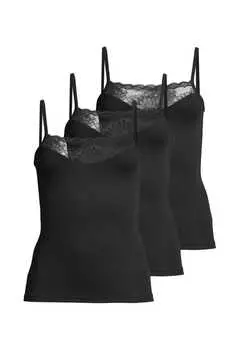 Спагетти топ 3-х слойный модал -Con-Ta-, черный