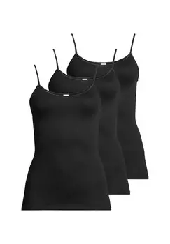 Спагетти топ 3 упаковки модальные -con-ta-, черный