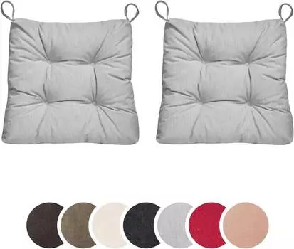 Спальное место – Комплект из 2 подушек для стула и сидения Eva для дома и улицы, 40x38 см, черный sleepling, серый