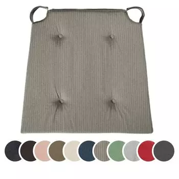 Спальное место - набор из 4 подушек для стула, подушек для сиденья для дома и улицы, с застежкой-липучкой, 100% микрофибра, 42 х 40 х 5 см, светло-серый sleepling