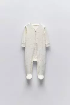 Спальный комбинезон с принтом звезд ZARA, экрю