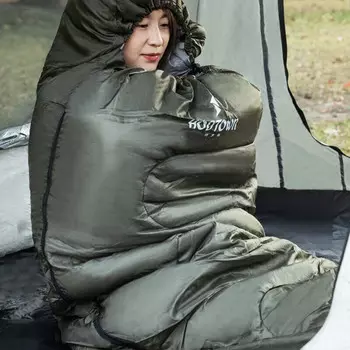 Спальный мешок Hodtown, спальный мешок для улицы, утолщенный и теплый спальный мешок для кемпинга в помещении, теплый спальный мешок