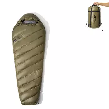 Спальный мешок Mobi Garden, пуховый походный утолщенный, морозостойкий и теплый, дикая песец-15--5 оливковое масло зеленый G1200 L